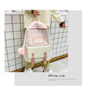 Women Fashion Plaid Printing 4pcs Pen Bag Cosmetics Pouch Shoulder Bag Knapsacks