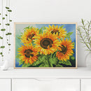 Sunflower Cross Stitch Kit 11CT Counted Full Embroidery Canvas Home Wall Decor