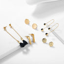 Statement Mixed Black Women Long Dangle Drop Alloy Tassel Ear stud Earring Sets