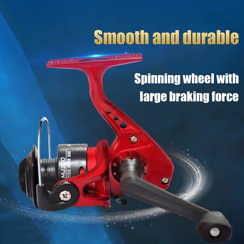 3BB Metal Spool Spinning Reel Smooth Casting Wheel for Saltwater (Red) Newly