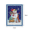 14CT Stamped DIY Midnight Snowman Cross Stitch Canvas Needlework (C495)