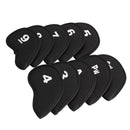 10Pcs Neoprene Golf Iron Head Covers Club Headcovers Protect Set Black UK