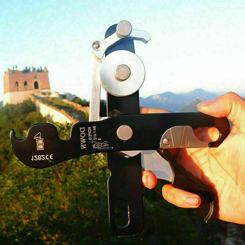 Stop Descender Self-Braking Climb Rescue Rappel Belay D3 L6N7 For 10-12mm D U8A3