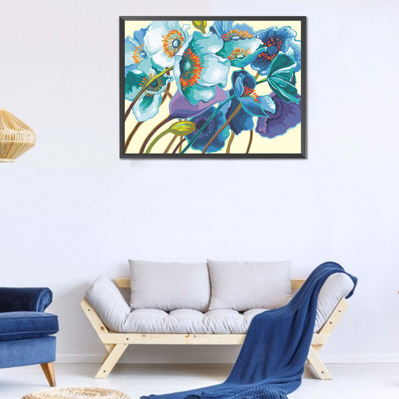 Flowers Oil Paint By Numbers Kits DIY Handpainted on Canvas Picture (B855)