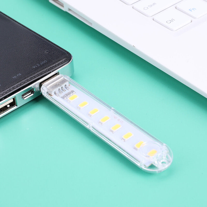 Mini Portable USB Book Light Bright Reading Lamp for Laptop (Yellow 8LED) Newly