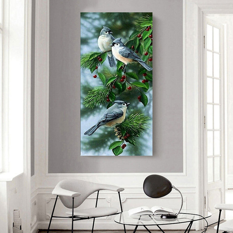 Birds on Branch Oil Paint By Numbers Kit DIY Handpainted on Canvas Wall Art