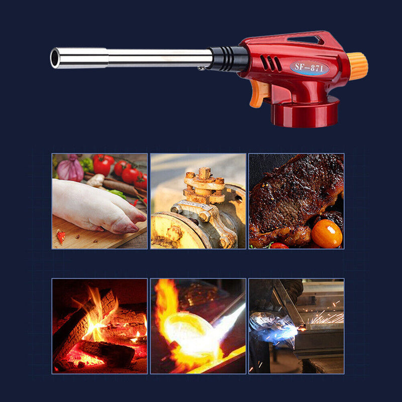 Portable Adjustable Gas Torch Lighter Stainless Heating Blower for BBQ