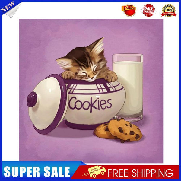 5D Diamond Painting DIY Cookie Box Cat Pictures Kits Full Drill Home Craft