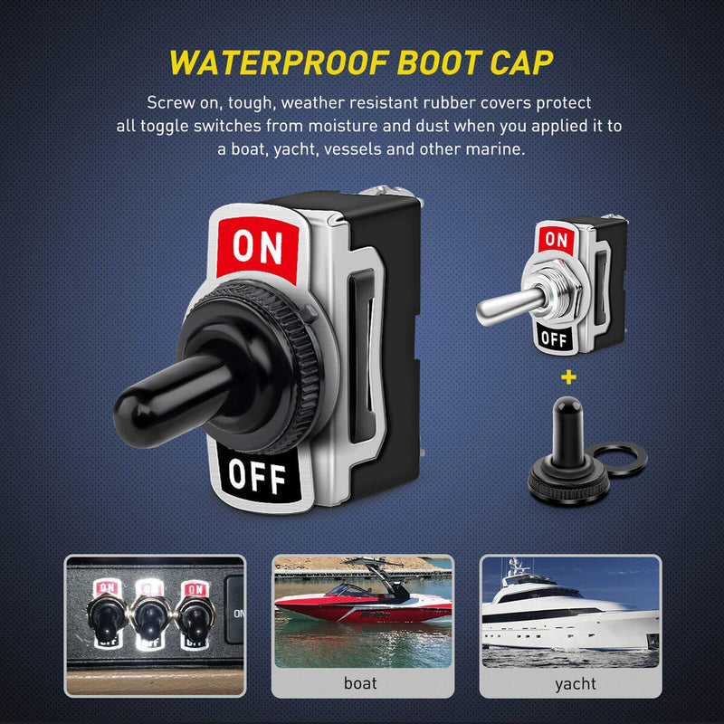SPST Rocker Toggle Switch 2-Pin ON OFF Power Switches for Car RV Marine Boat