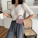 Portable Women Mini Handbag Women PU Shoulder Crossbody Bag Stone Pattern Totes