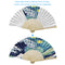 Handmade Oil Painting Waves Folding Fan By Numbers DIY Painted Craft Kit