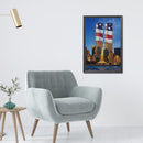 DIY Diamond Mosaic Flag Twin Towers Picture Full Round Rhinestone Painting Kit