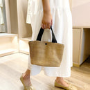 Women Beach Bucket Bags Straw Woven Handbag Summer Female Daily Shopping Totes