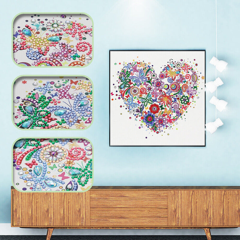 5D DIY Special Shaped Diamond Painting Heart Embroidery Mosaic Kit Home Wall Art