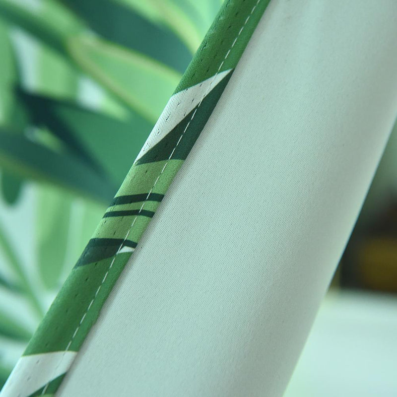 Plants Digital Print Sheer Doorway Short Kitchen Door Curtain Home Decor (B