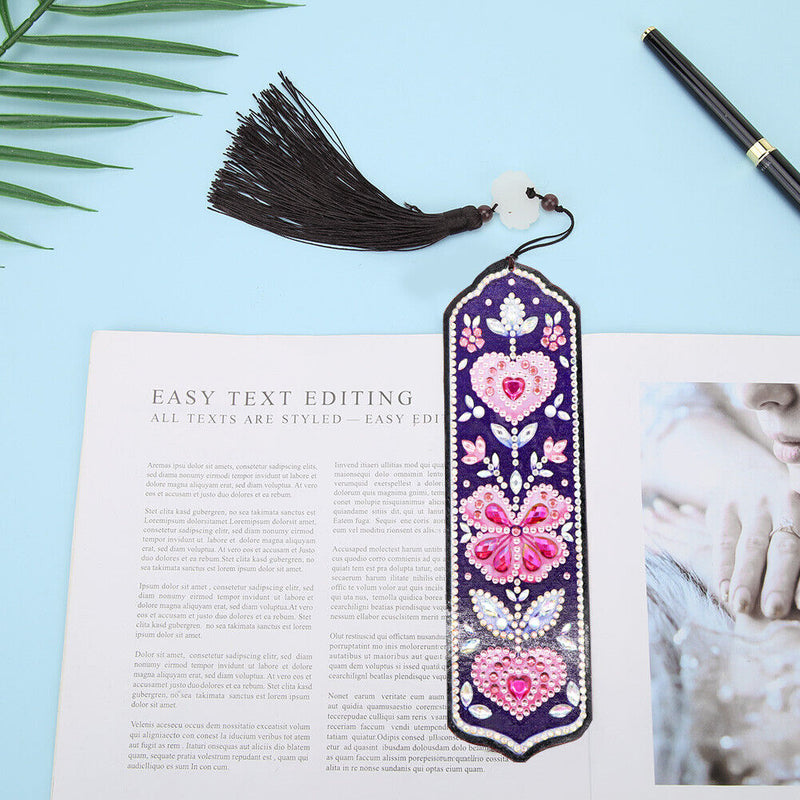 DIY Heart Butterfly Special Shaped Diamond Painting Bookmark Cross Stitch Newly