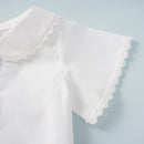 Infant Baby Girl Autumn Buttons Short-Sleeves 2pcs Clothes Sets Suspend Pants