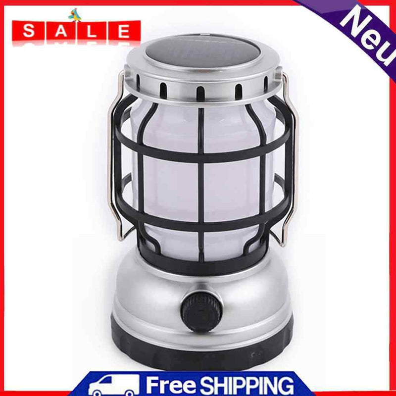 LED Solar Barn Lantern Lamp Portable Outdoor Camping Light Emergency Lighting