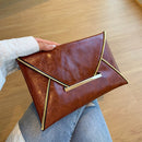 Fashion Leather Solid Color Envelope Bag Day Clutch Women Small Handbags Purse