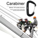 5pcs Aluminum Carabiner Outdoor Camping Hammock Climbing  Buckle (Black)