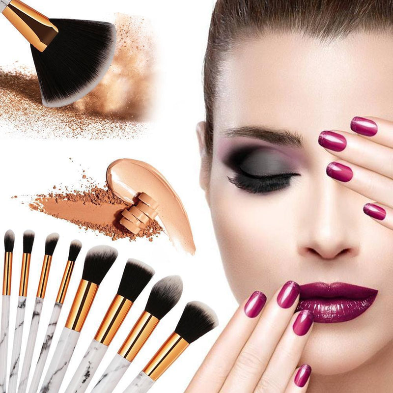 Makeup Brushes Set of 9, Professional Eyesshadow Brush Marble Pattern Brushes