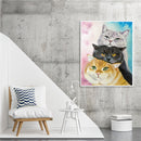 Three Cats Oil Paint By Numbers DIY Home Decoration Gift Wall Art Picture Kit