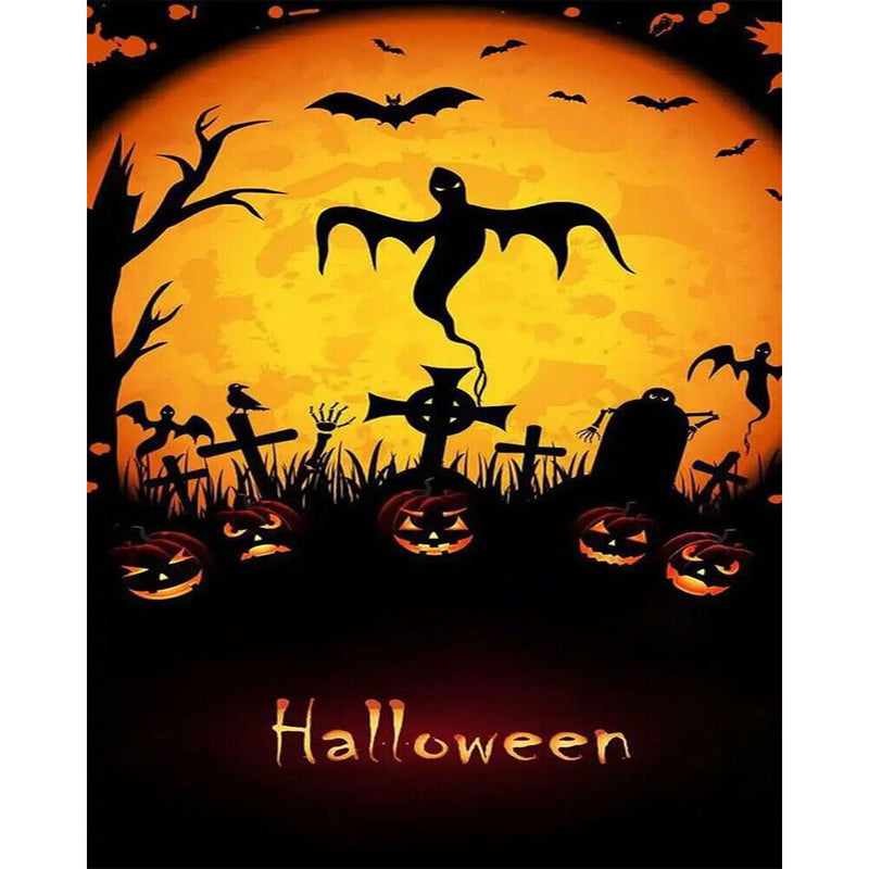 Halloween Pumpkin Ghost Oil Paint By Numbers Kit Art Decor 40x50cm (B1598)