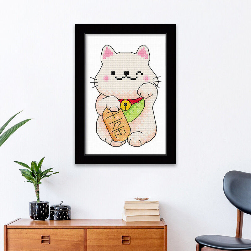DIY Cross Stitch 11CT Stamped Cartoon Animal Canvas Kit Needlework Artwork Craft