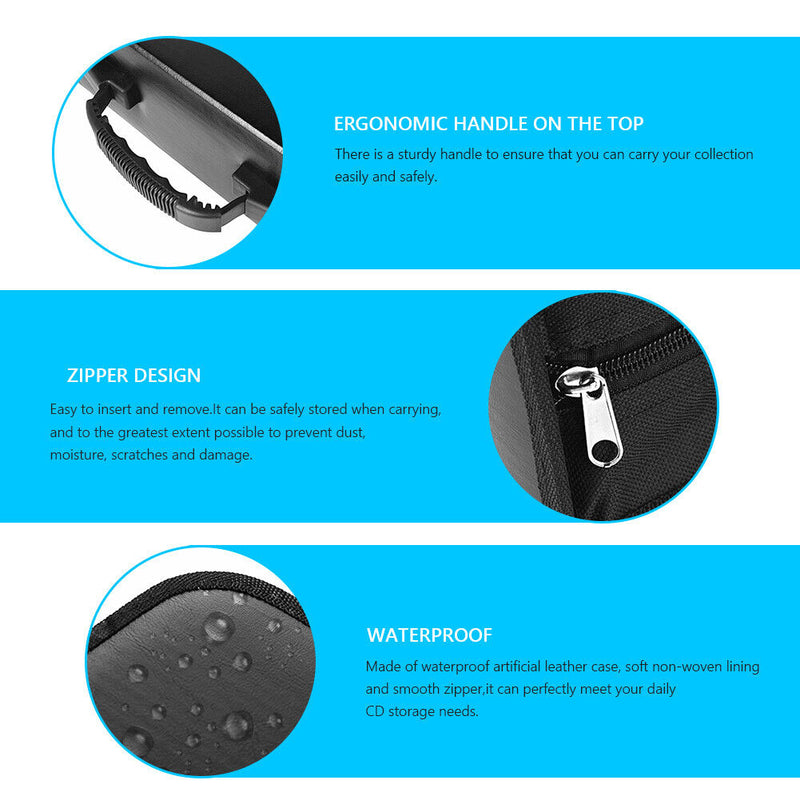 Waterproof CD DVD Wallet Holder Bag Album Disc Storage Case (360 Slots)