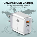 25W PD QC3.0 Mobile Phone Wall Charging USB Type C Fast Charger (White US) Newly