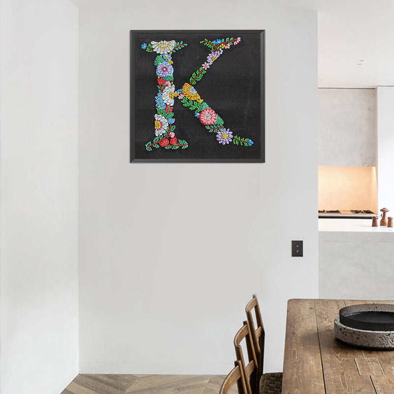 5D Diamond Painting DIY Letter K Partial Special Shape Drill Mosaic (X057) Newly
