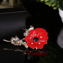 Women Chic Flower Corsage Fashion Rhinestone Party Brooch Clothing Gift