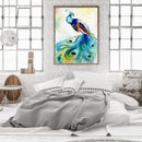 Peacock Oil Paint By Numbers Set Canvas Drawing DIY Coloring Picture Kits