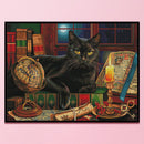 11CT Full Cross Stitch Reading Cat Counted DIY Animal Wall Art Crafts Home Decor