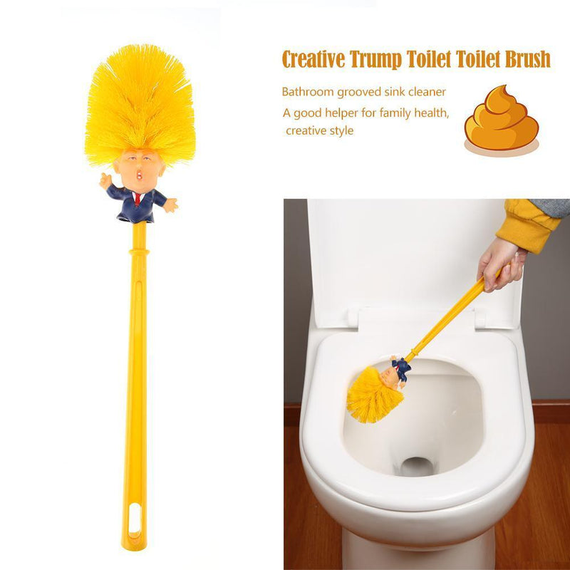 2pcs Creative Plastic Trump Toilet Brushes Bath Sink Nightstool Cleaner