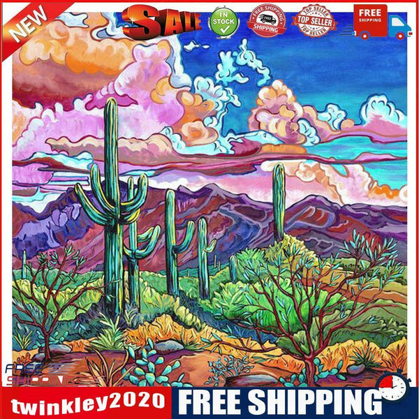 5D DIY Full Round Drill Cactus Diamond Painting Rhinestone Decoration Craft