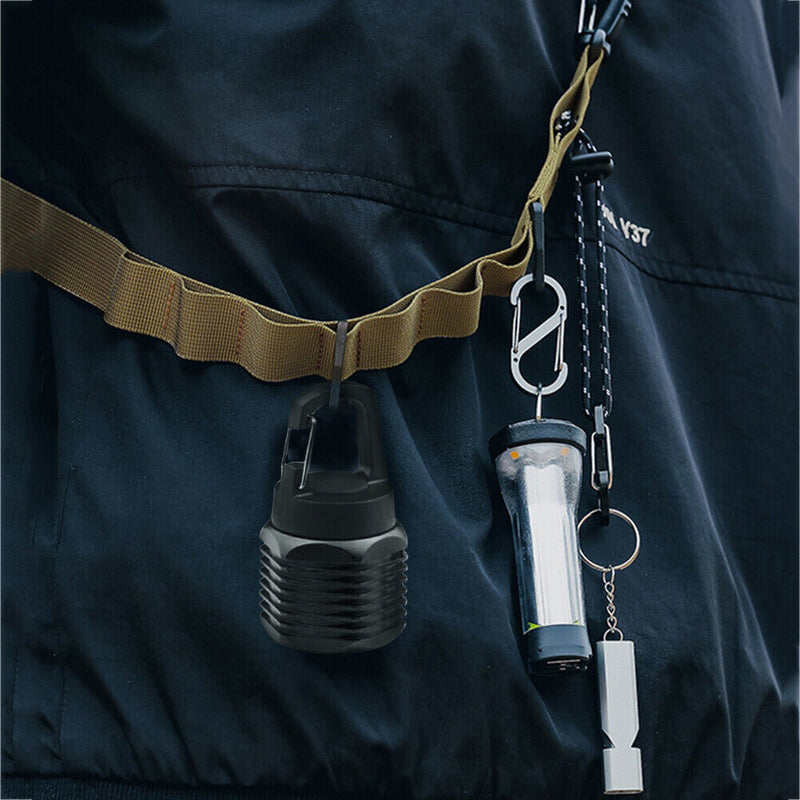 COB LED Mini Outdoor Camping Carabiner Flashlight 80lm Floodlight (Black)