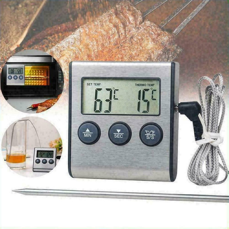 Remote Digital Cooking Food Meat Thermometer with Probe For Grill P2V2 S3J4 N1K8