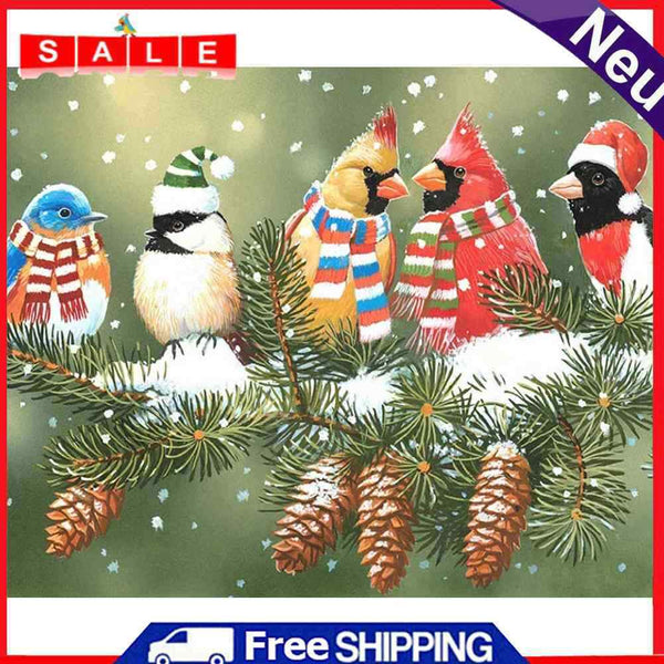Snow Bird Oil Paint by Numbers Hand Painted Frameless Picture Home Ornament Kit
