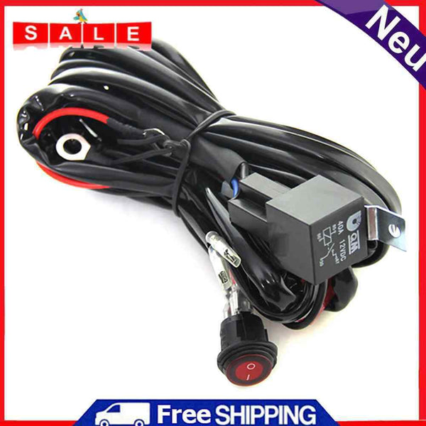 Wiring Harness Kit On/Off Switch Power Relay Blade Blade Fuse for LED Light Bar