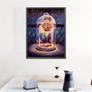 Cotton Thread Embroidery DIY 11CT Stamped Cross Stitch Rose in Glass Artwork Kit