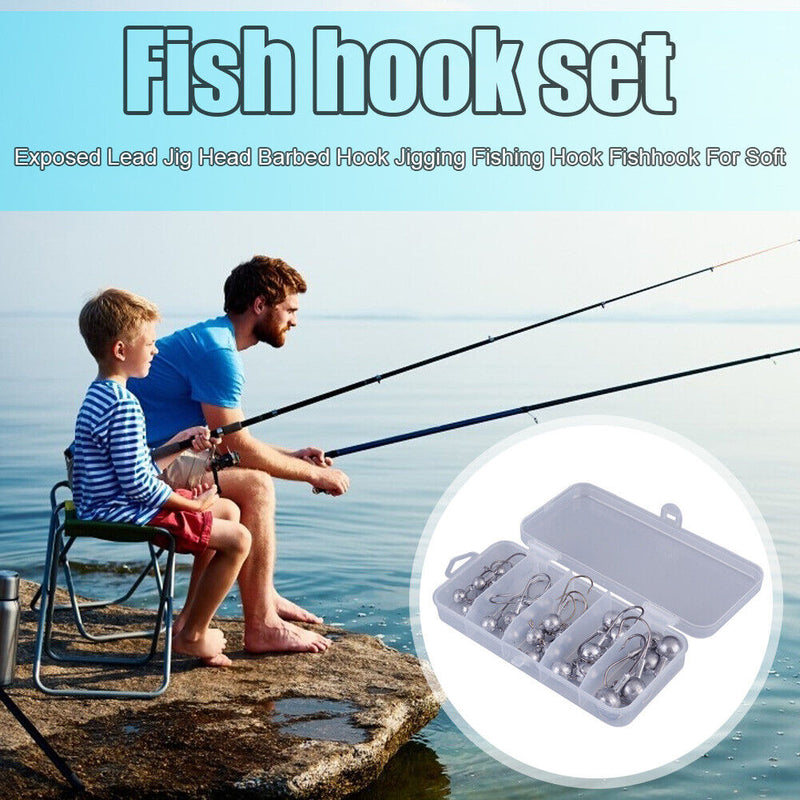25pcs 3g 5g 7g 10g 14g  Jig Head Barbed Jigging Fishing Hook Soft Bait