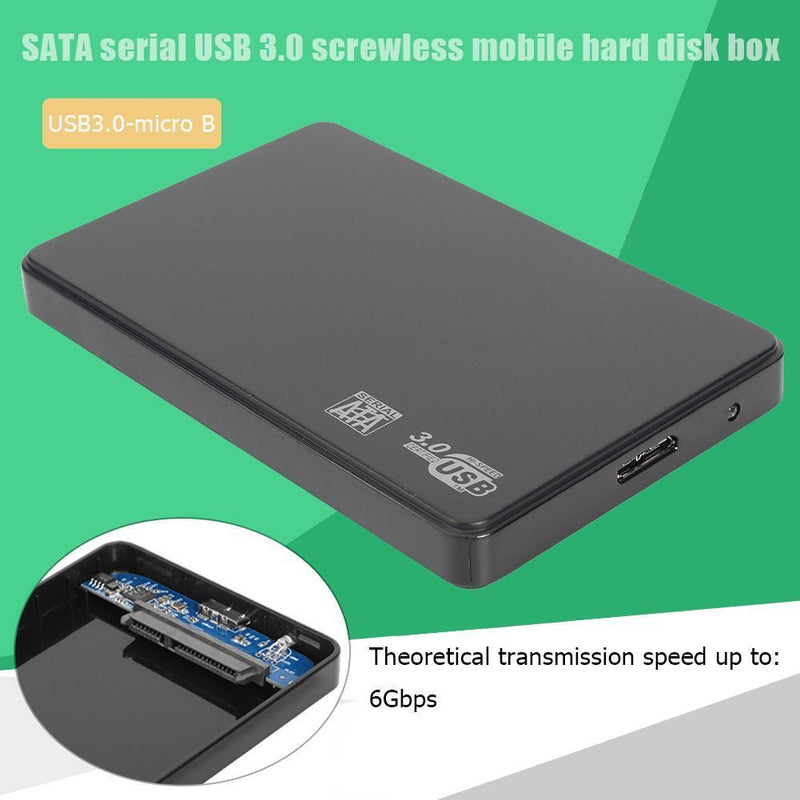 USB3.0 Micro-B to SATA HDD Box External Portable 6-Gbps SSD Hard Drive Enclosure
