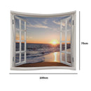 Window Beach Hanging Tapestry Wall Background Cloth Home Decor (100x75cm)