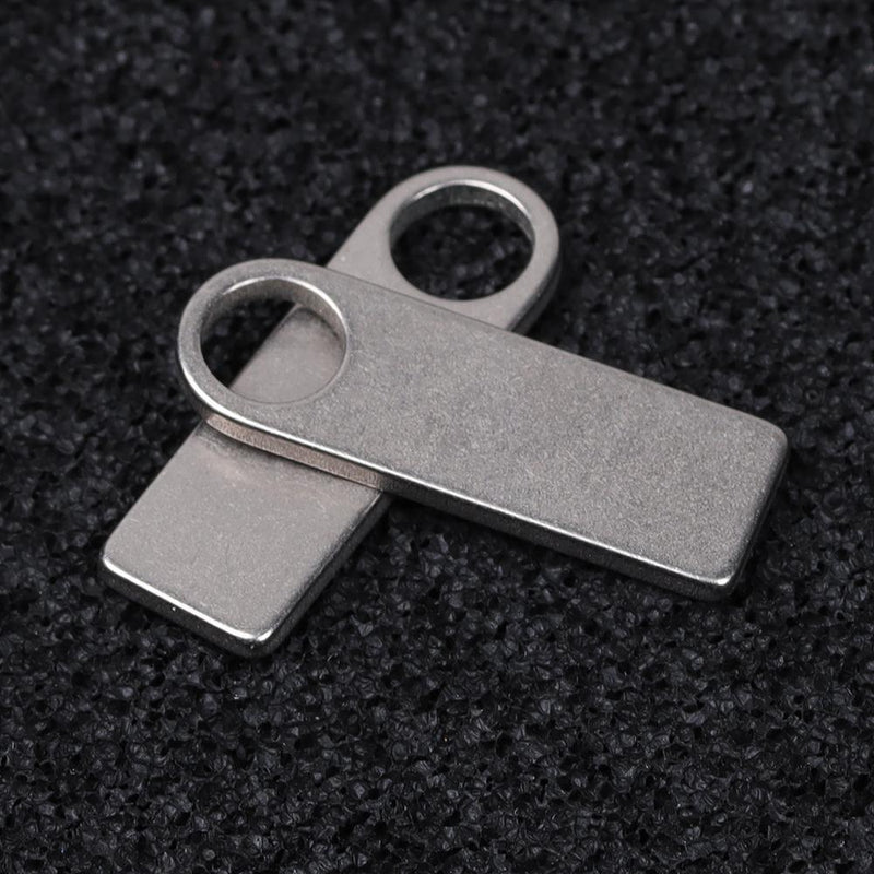 EDC Multi Tool Titanium Plate DIY Name Tag Anti-Lost Pet Keyring Pendant
