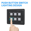 SP5106 Waterproof 6P LED Push Button Switch Panel Box Kit for Car RV Truck Newly