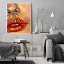 DIY Oil Paint by Numbers Red Lips Acrylic Drawing Coloring Picture Unique Gif