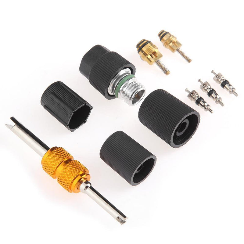 R134a Air Conditioning Car Valve Core A/C System Caps Service Remover Kit