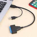 For 2.5 inch SATA/HDD Case SATA to Dual USB3.0 High Speed 5Gbps Adapter Cable