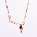 Personalized design Women Gifts clavicle chain Necklace Wine Bottle Cup Pendant